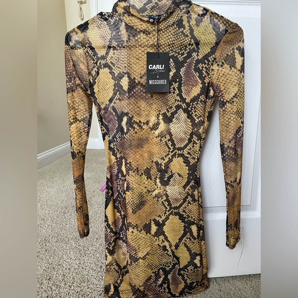 NWT Missguided snakeskin sheer dress